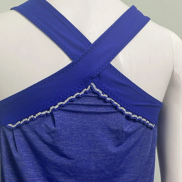 Lululemon Run Team Spirit Tank Top Size 4 Purple Workout Sporty Ruffle - Picture 13 of 15